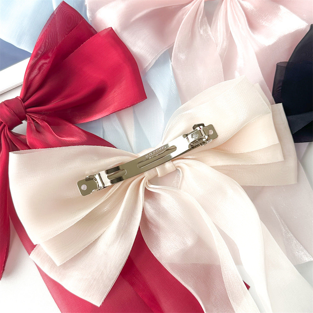 Sheer Organza Layered Bow Hair Clip - view 4