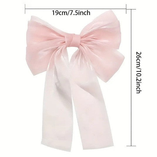 Sheer Organza Layered Bow Hair Clip - view 7