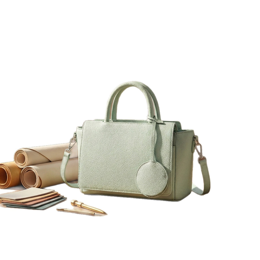 Mini Pebbled Top Handle Satchel with Round Charm
