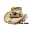 Painted Star Vented Straw Hat - Color_1