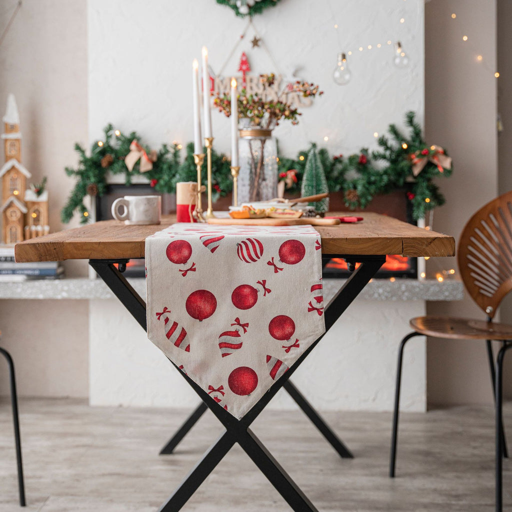 Christmas Table Runner in Festive Holiday Prints - Candy