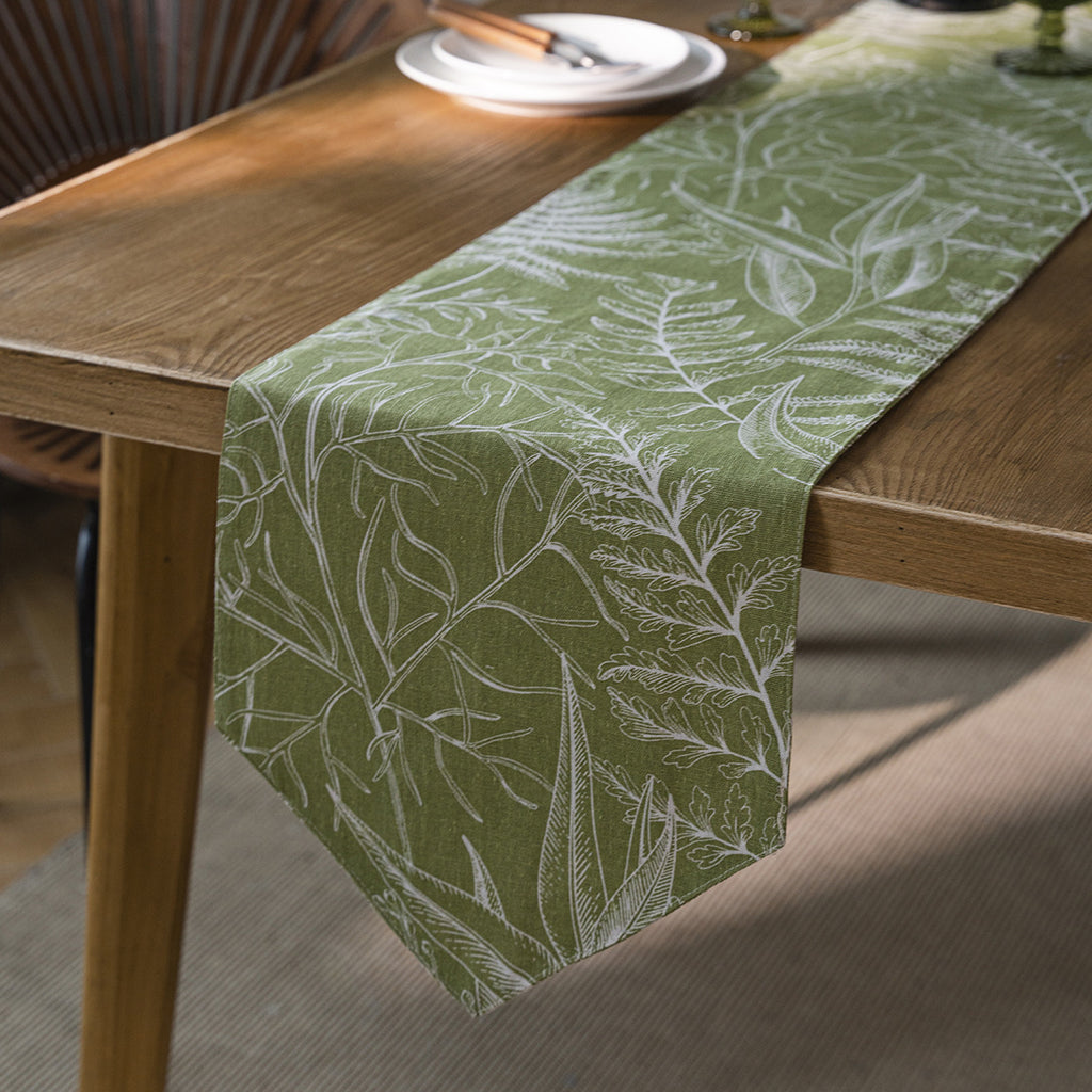 Christmas Table Runner in Festive Holiday Prints - Green