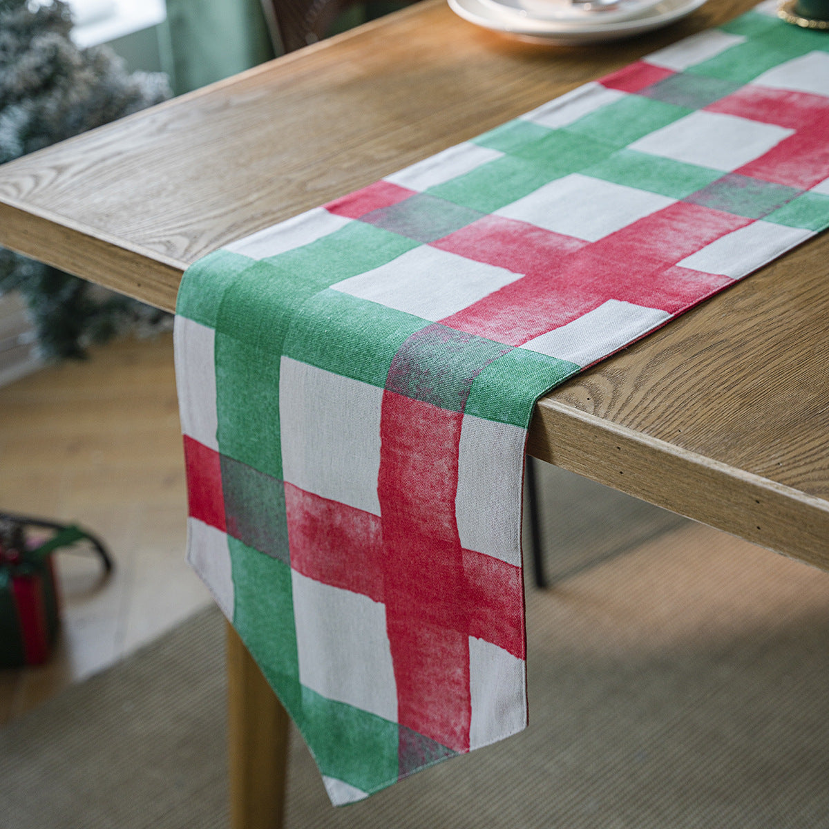Christmas Table Runner in Festive Holiday Prints - Grid