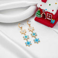 Triple Snowflake Drop Earrings - Blue