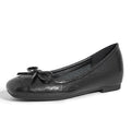 Leather Bow Ballet Flats with Hidden Lift