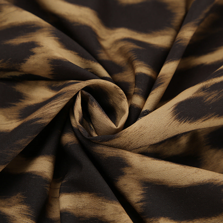 Silky Leopard Fishtail Maxi Skirt - Leopard - 10