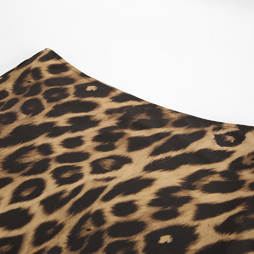 Silky Leopard Fishtail Maxi Skirt - Leopard - 4