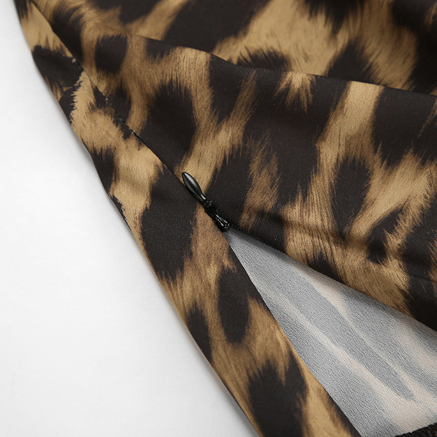 Silky Leopard Fishtail Maxi Skirt - Leopard - 6