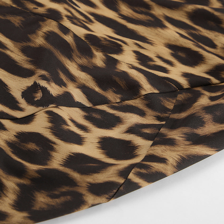 Silky Leopard Fishtail Maxi Skirt - Leopard - 7