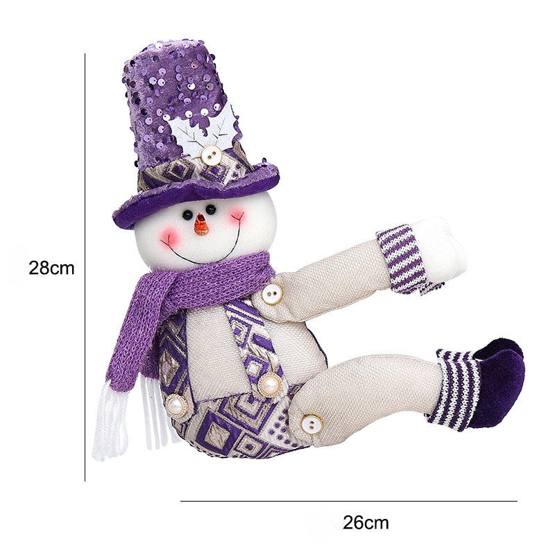 Christmas Snowman Santa Plush Curtain Tieback Decor - Snowman