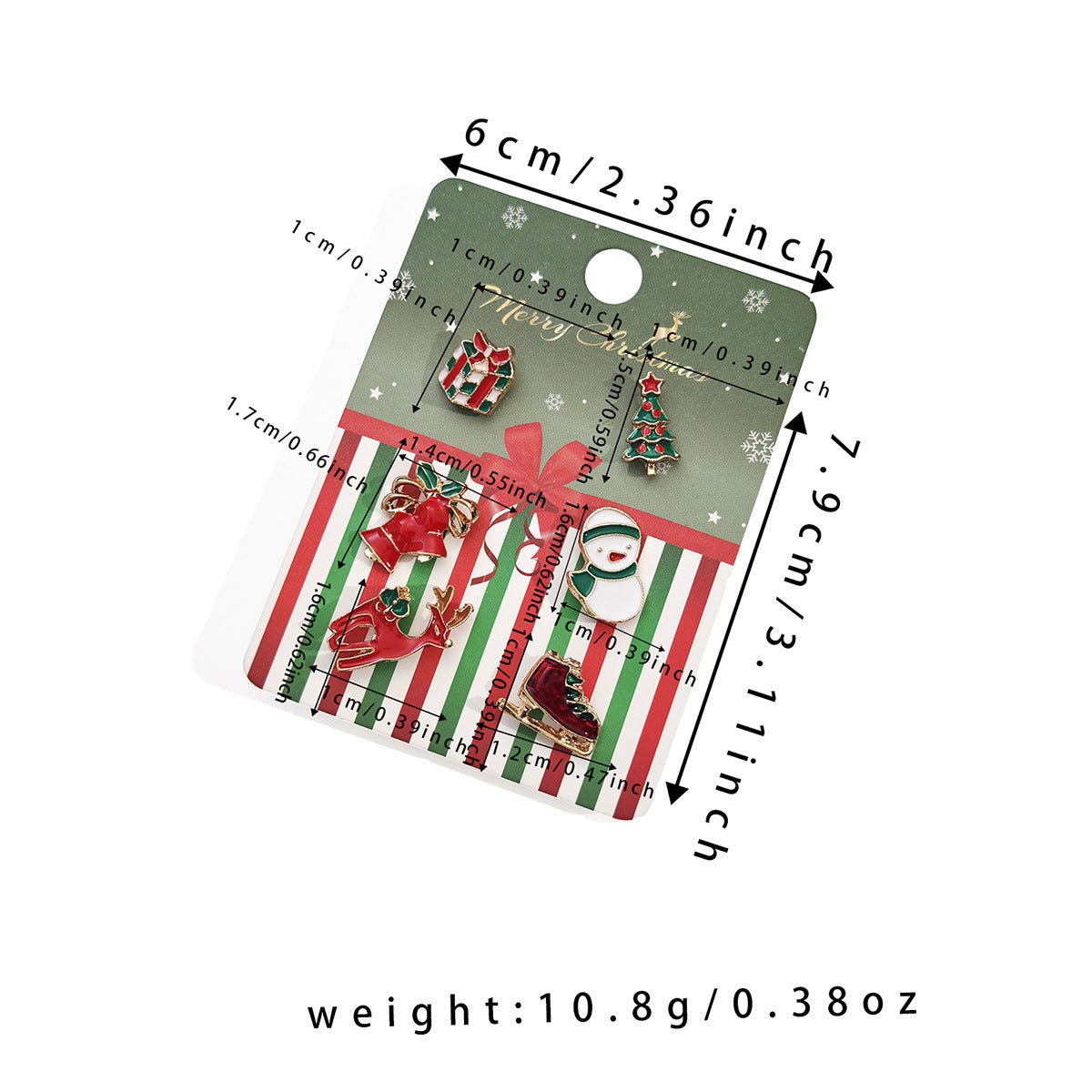 Carded Mini Holiday Pin Brooch Set - Boots - 1