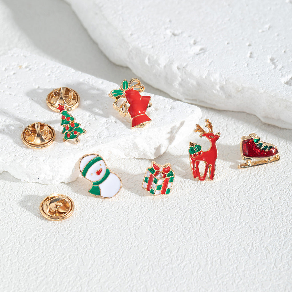 Carded Mini Holiday Pin Brooch Set - Boots - 2