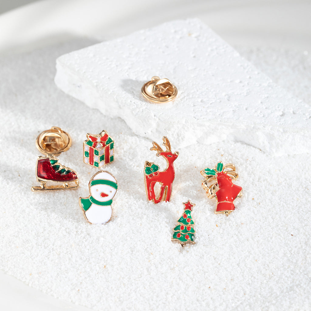 Carded Mini Holiday Pin Brooch Set - Boots - 3