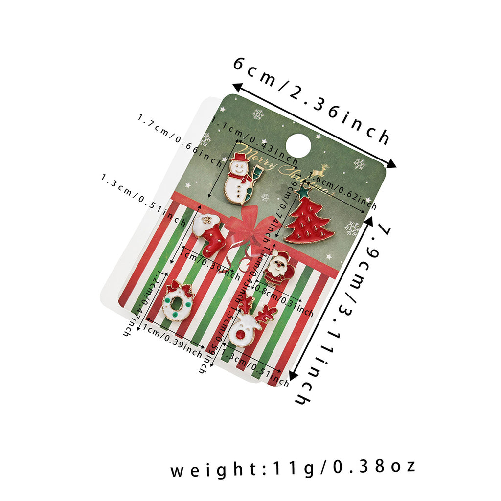 Carded Mini Holiday Pin Brooch Set - Elk - 1