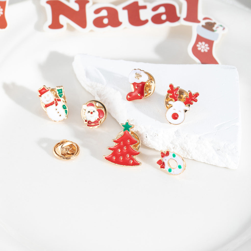 Carded Mini Holiday Pin Brooch Set - Elk - 3