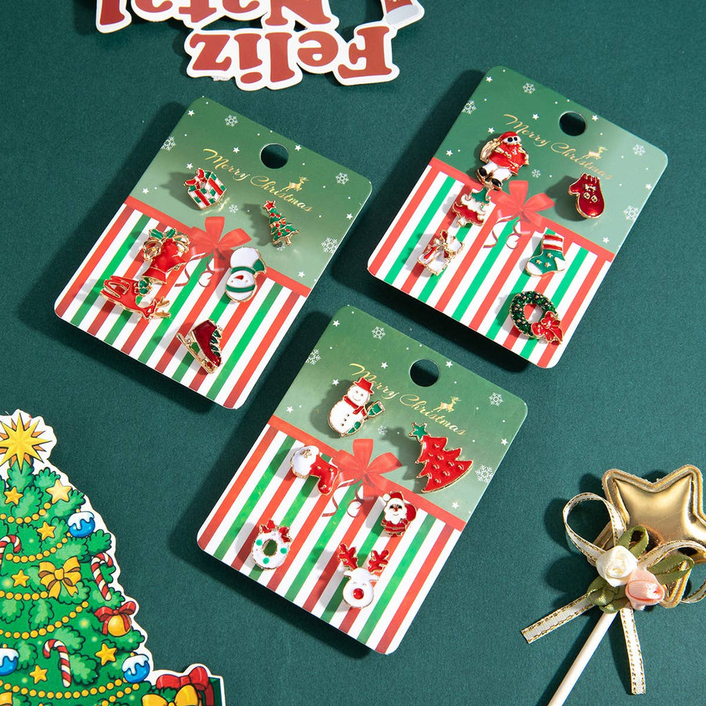 Carded Mini Holiday Pin Brooch Set
