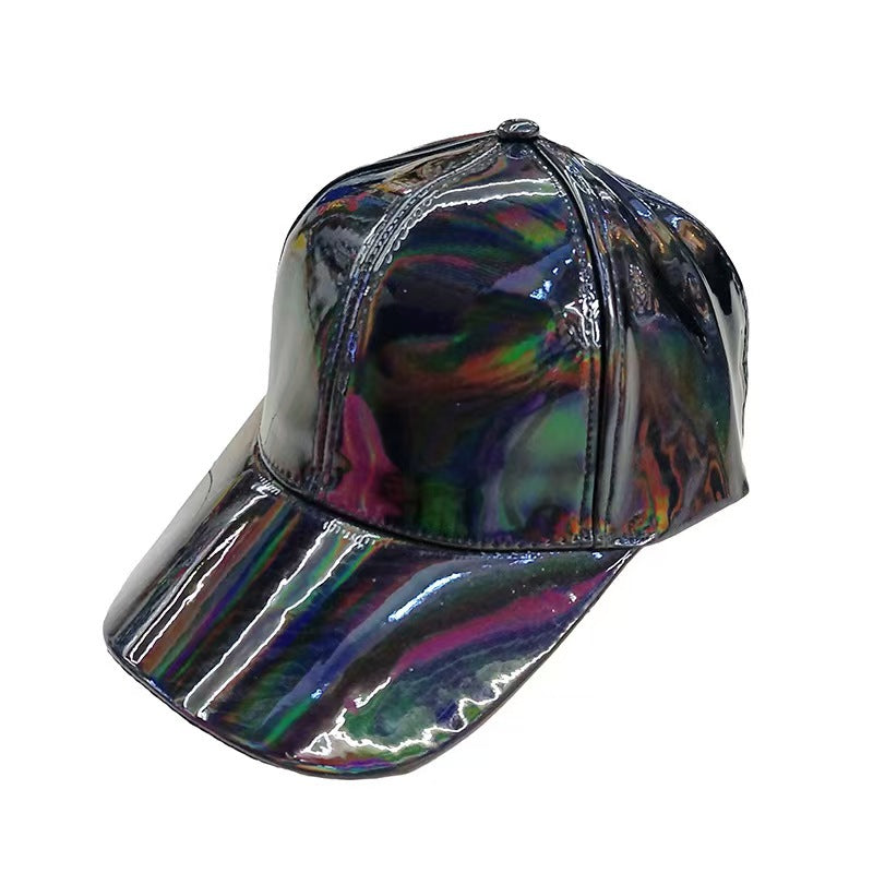 Iridescent Holographic Baseball Cap - Black