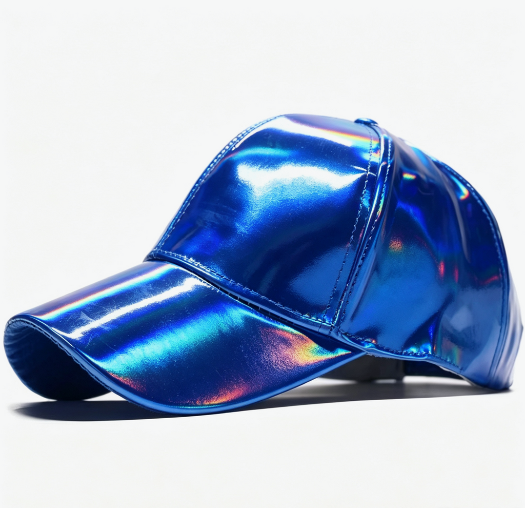 Iridescent Holographic Baseball Cap - Blue