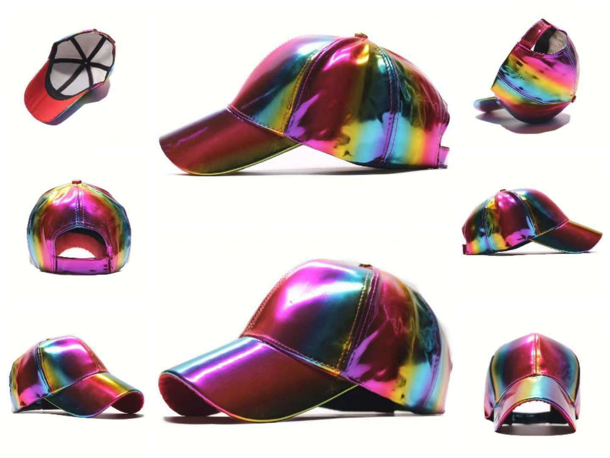 Iridescent Holographic Baseball Cap - Colorful - 5