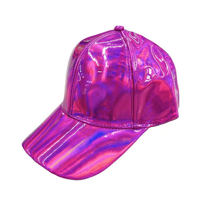 Iridescent Holographic Baseball Cap - Rose_red