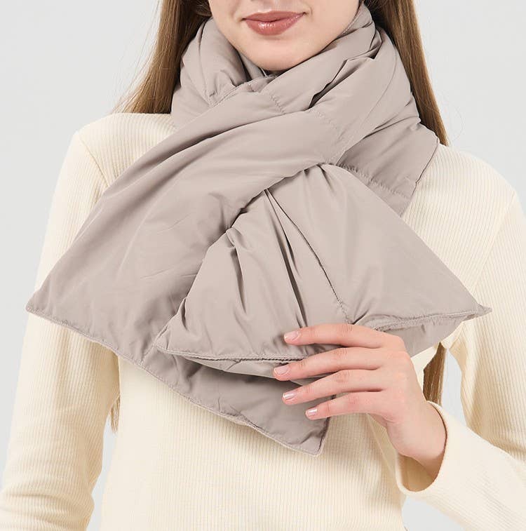 Oversized Quilted Puffer Wrap Scarf
