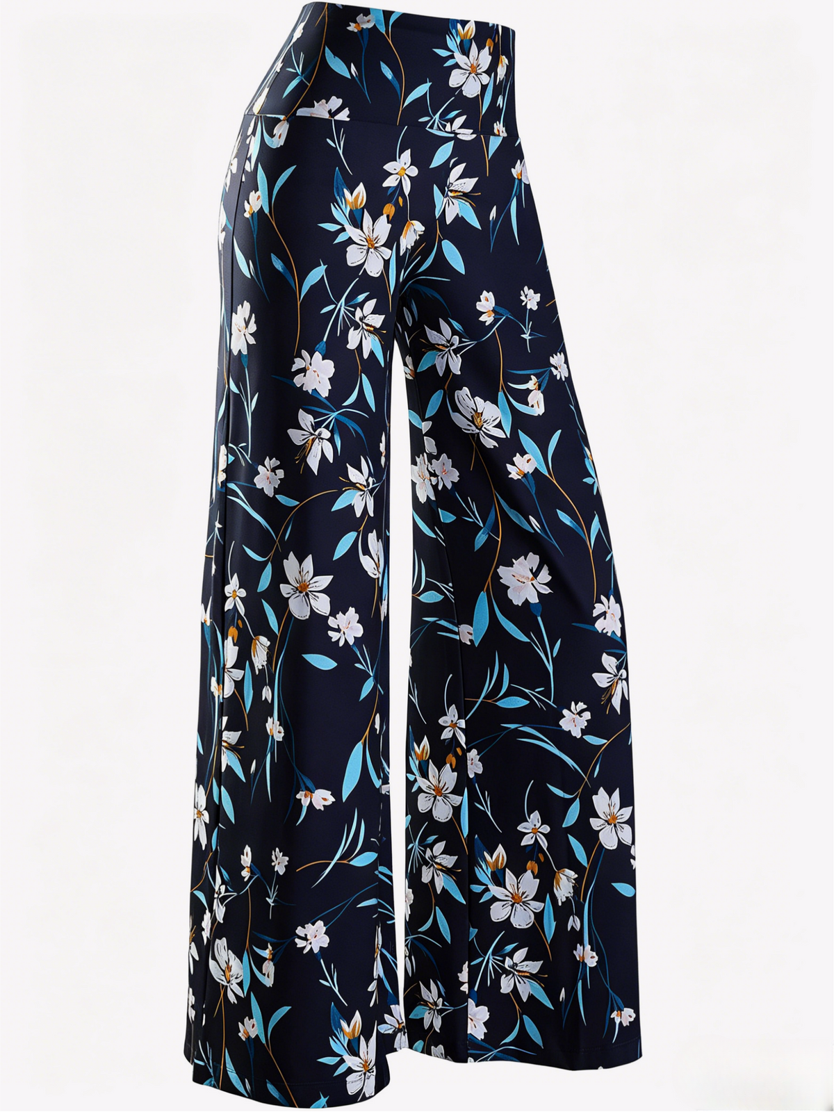 High Waist Wide Leg Palazzo Pants - Black