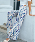 High Waist Wide Leg Palazzo Pants - Blue