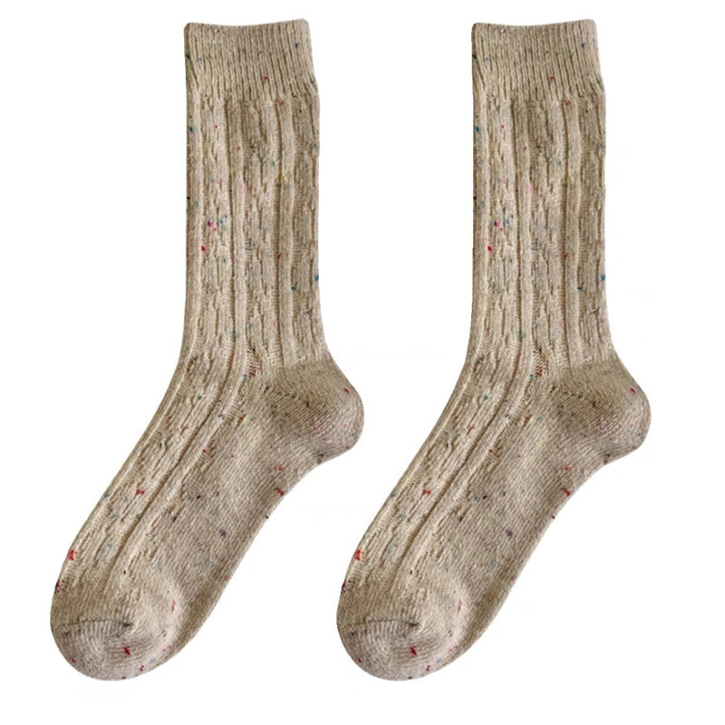 Speckled Twist Rib Thick Cozy Socks