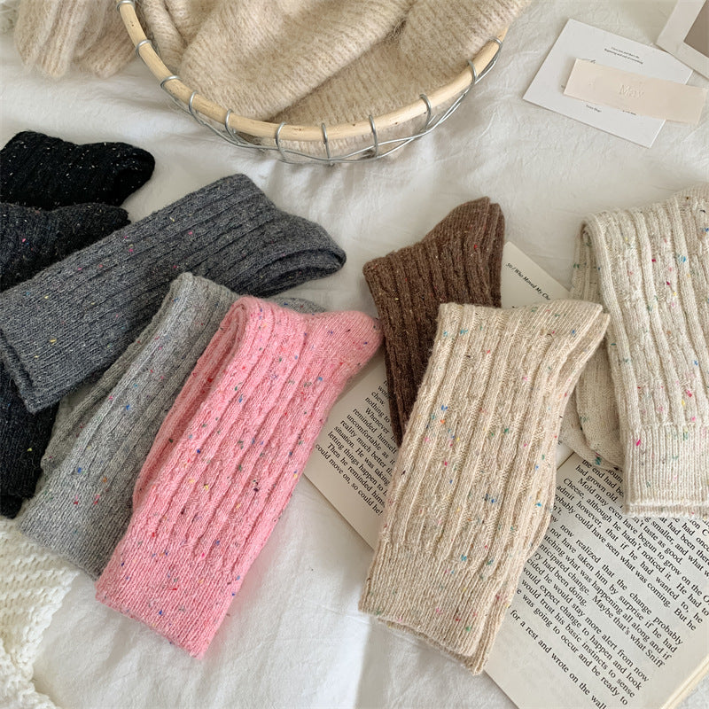 Speckled Twist Rib Thick Cozy Socks - view 2