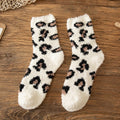 Fuzzy Animal Spot Crew Socks - White