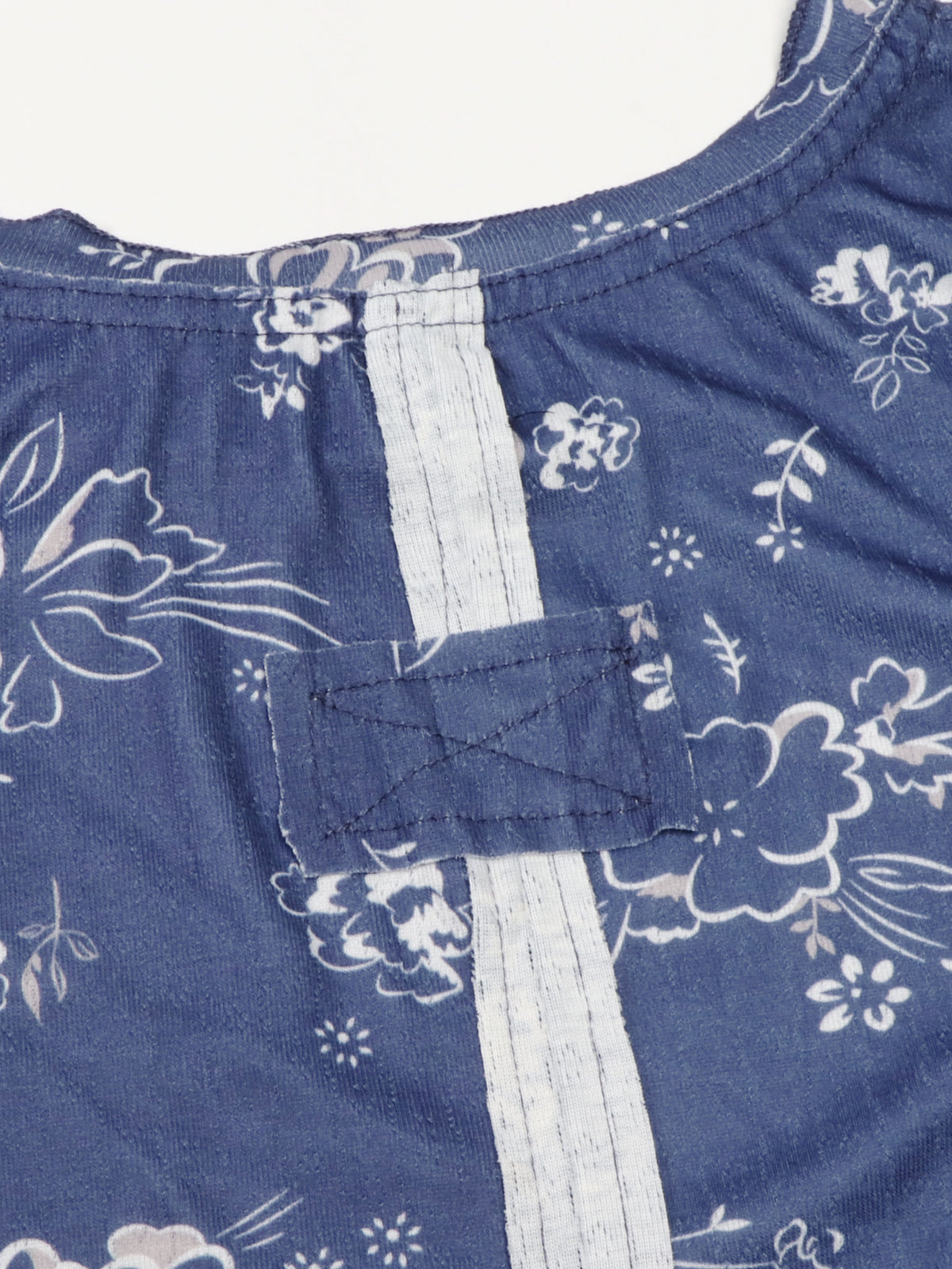 Ditsy Bloom Print Long Sleeve T-Shirt - Blue - 3
