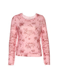 Ditsy Bloom Print Long Sleeve T-Shirt - Pink