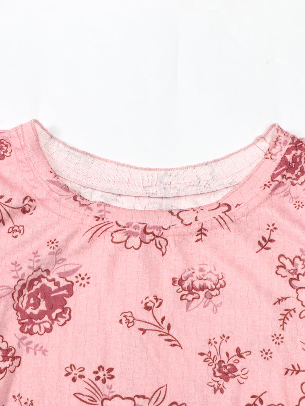 Ditsy Bloom Print Long Sleeve T-Shirt - Pink - 2