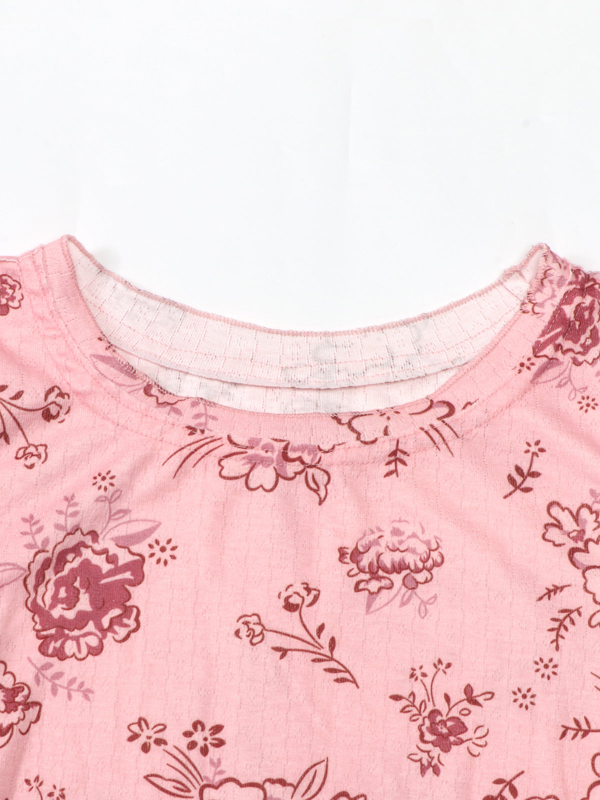 Ditsy Bloom Print Long Sleeve T-Shirt - Pink - 2