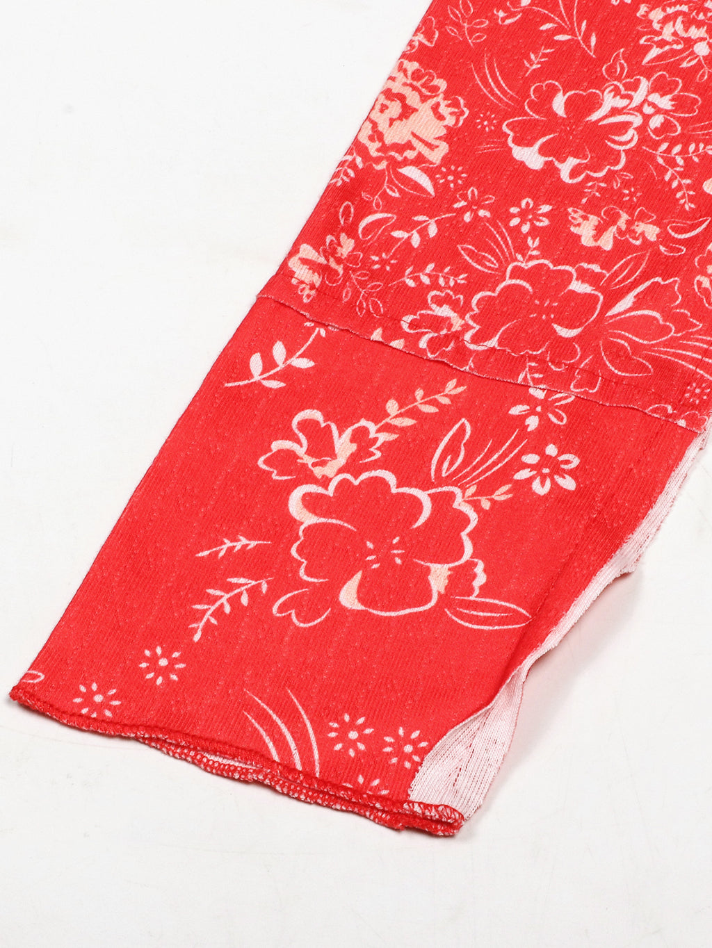 Ditsy Bloom Print Long Sleeve T-Shirt - Red - 4
