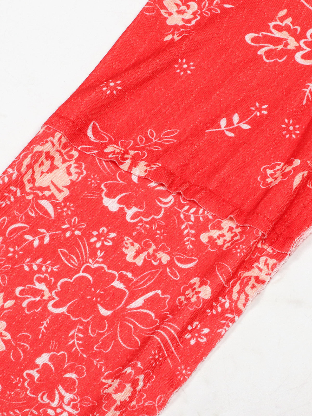 Ditsy Bloom Print Long Sleeve T-Shirt - Red - 5