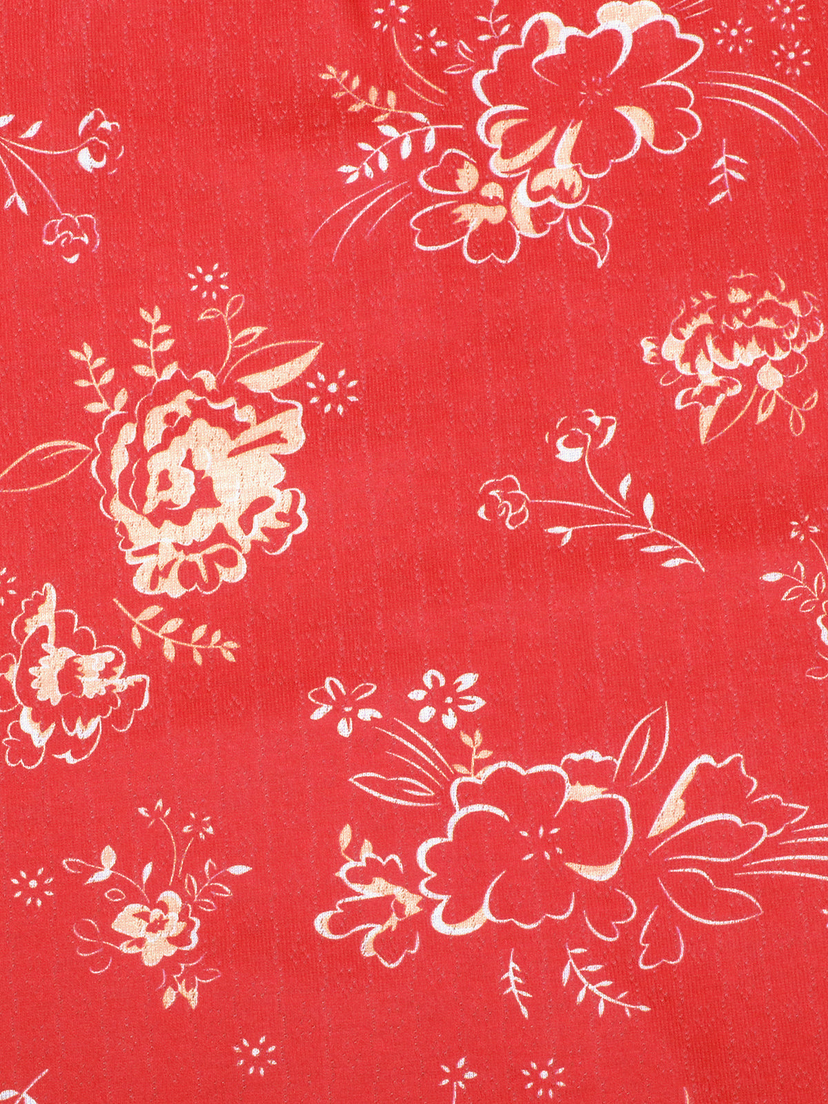 Ditsy Bloom Print Long Sleeve T-Shirt - Red - 7