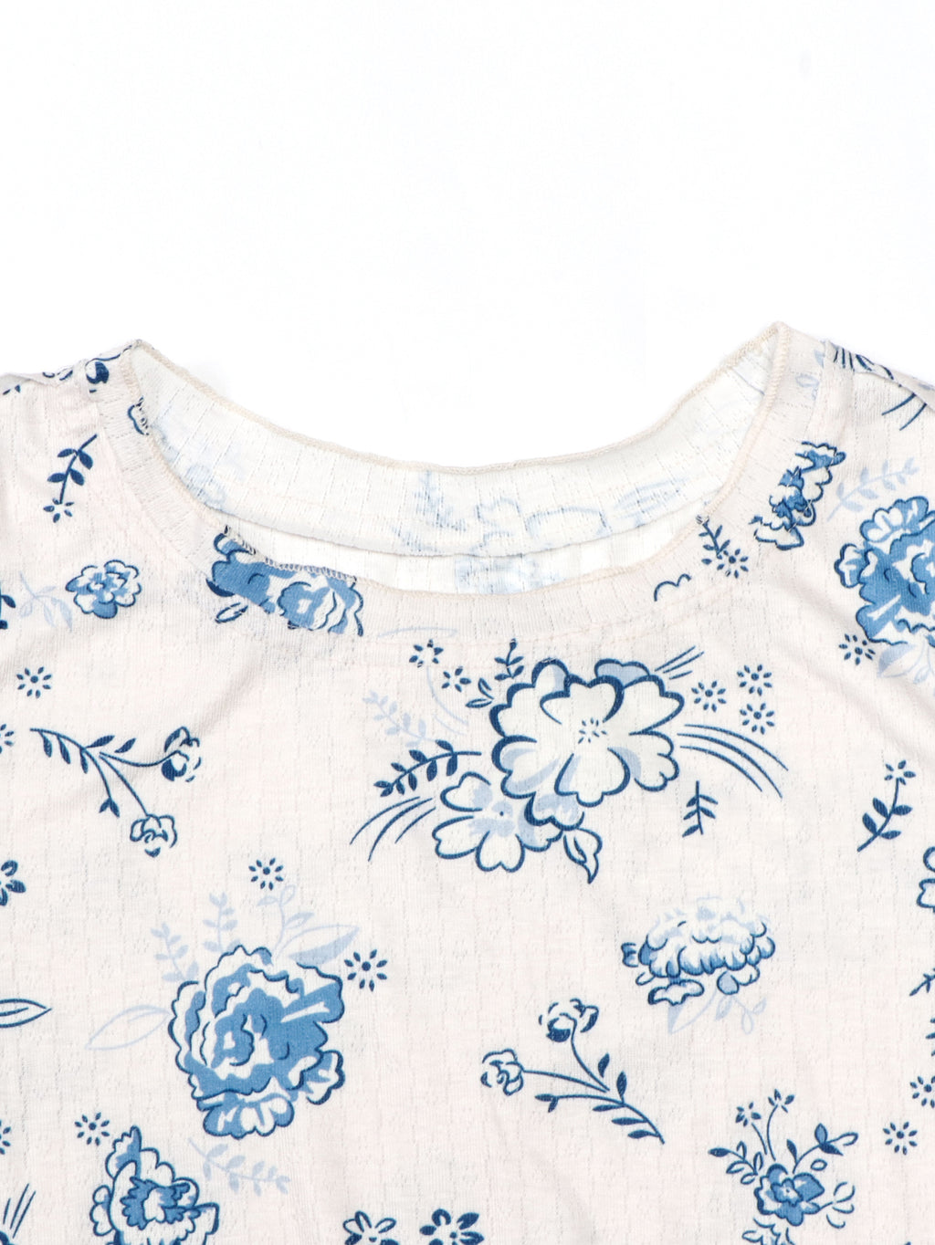 Ditsy Bloom Print Long Sleeve T-Shirt - White - 3