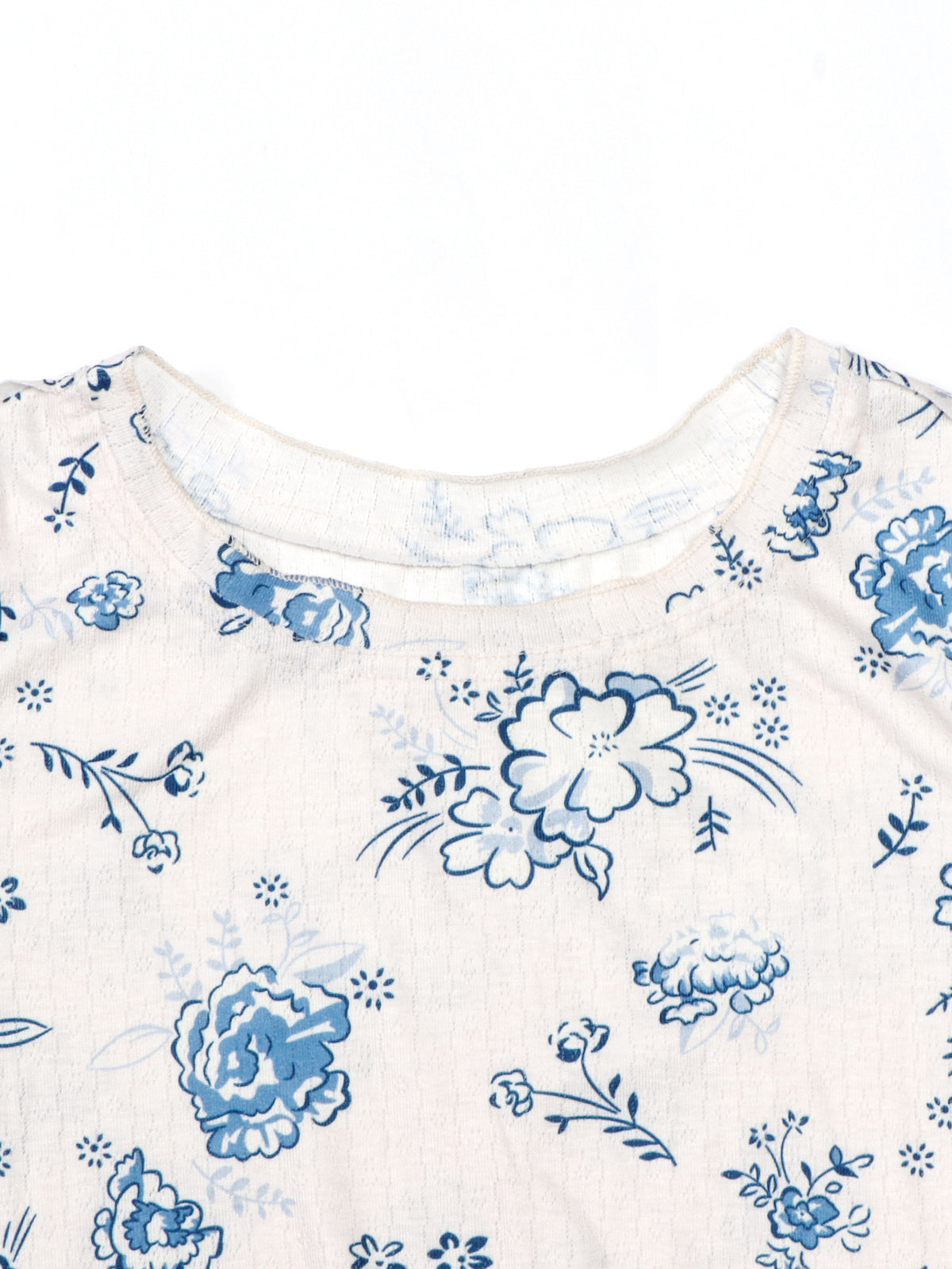 Ditsy Bloom Print Long Sleeve T-Shirt - White - 3