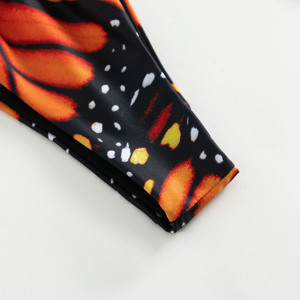 Butterfly Wing Print String Bikini Set - Red - 15