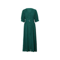 V Neck Belted Button Through Maxi Dress - Green