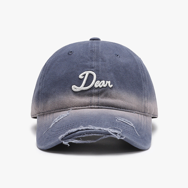 Gradient Wash Distressed Baseball Cap - Color_2