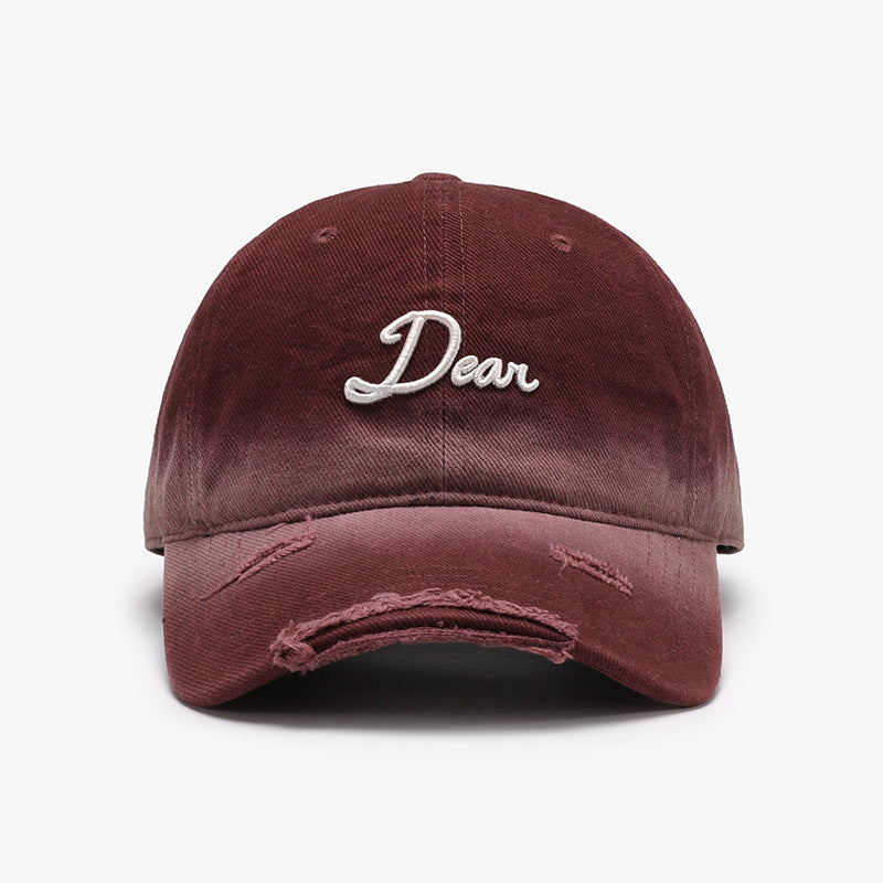 Gradient Wash Distressed Baseball Cap - Color_3