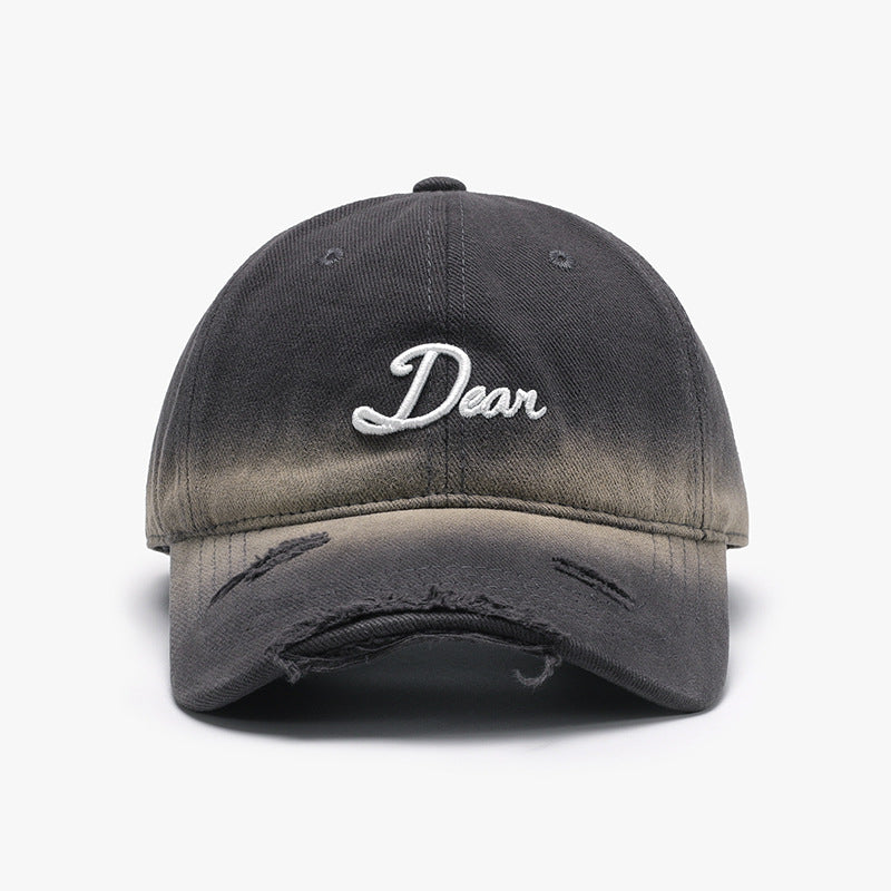 Gradient Wash Distressed Baseball Cap - Color_4