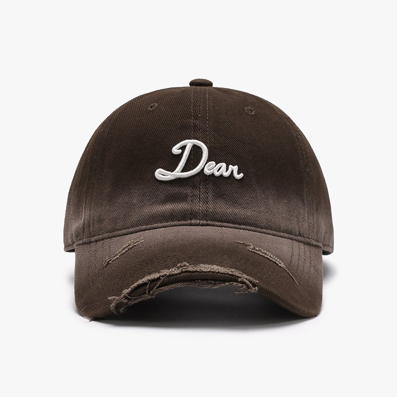 Gradient Wash Distressed Baseball Cap - Color_5