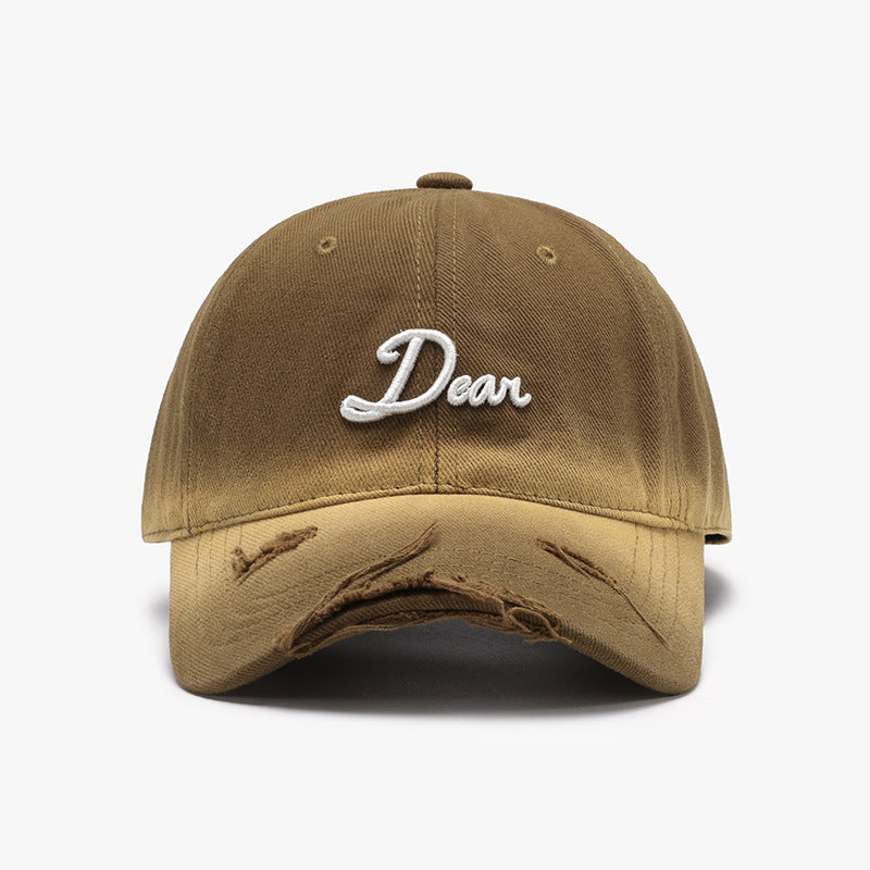 Gradient Wash Distressed Baseball Cap - Color_6