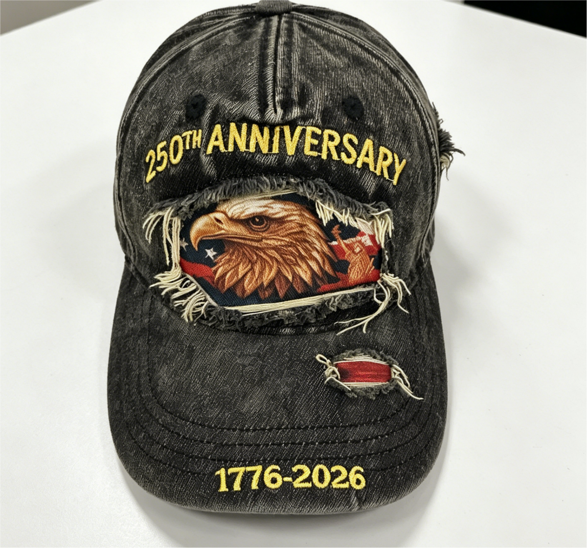 Distressed Washed Patriotic Eagle Baseball Cap - BEagle