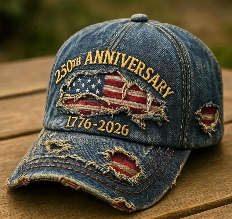 Distressed Washed Patriotic Eagle Baseball Cap - Flag - 1