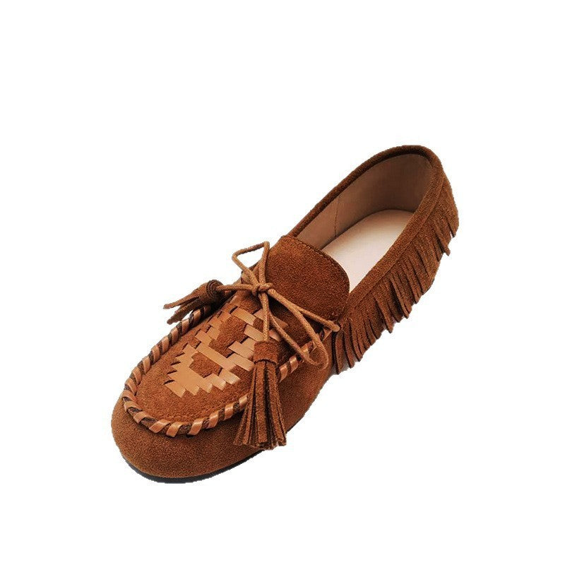 Fringe Tassel Suede Moccasin Loafers