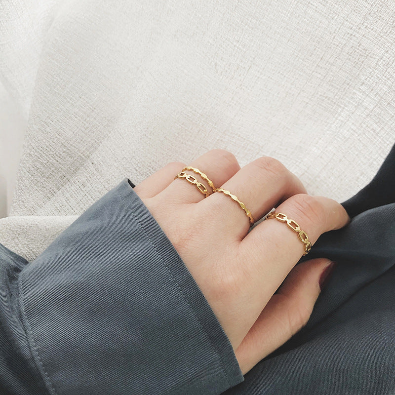 Cut Out Chain Link Stacking Ring - view 1